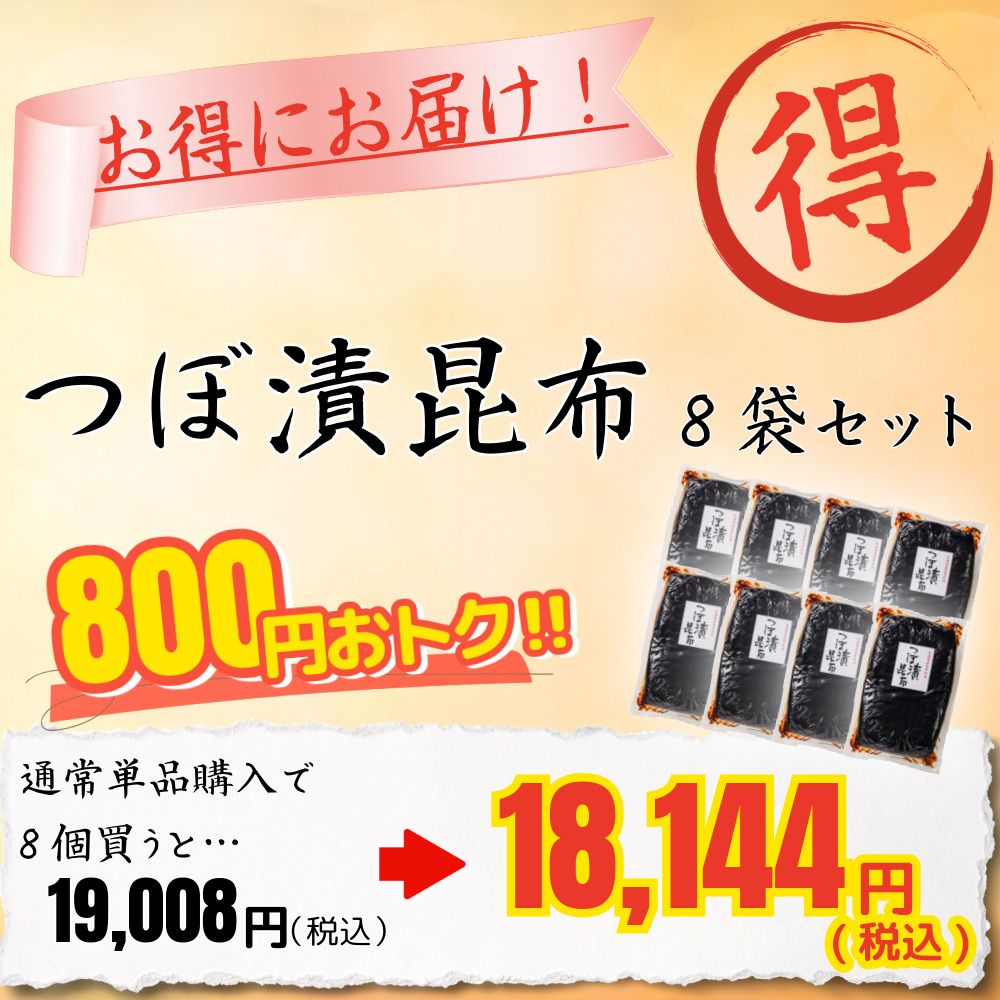 つぼ漬昆布(ケース1.3㎏×8)